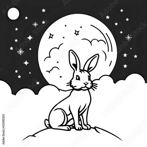 夜空のうさぎ｜Rabbit under Night Sky