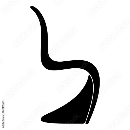 panton chair vector icon side view on white background