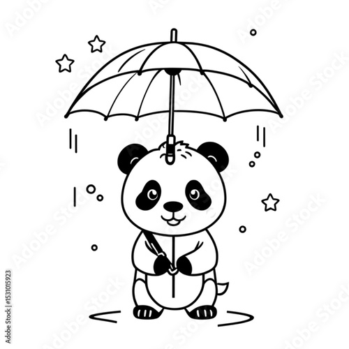 傘をさすパンダ｜Panda with Umbrella