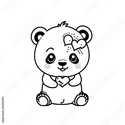 ハートを持つパンダ｜Panda Holding a Heart
