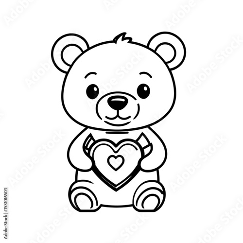 ハートを持つくま｜Bear Holding a Heart