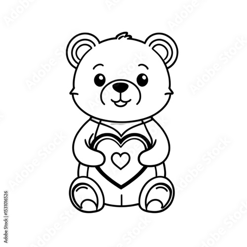 ハートを持つくま｜Bear Holding a Heart