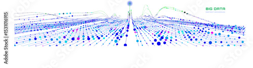 Abstract analytical background with white  lines chart analyze circles data in dark cyberspace.  Quantum cryptography concept.  Banner for business, science and technology. Data chart. Big data..