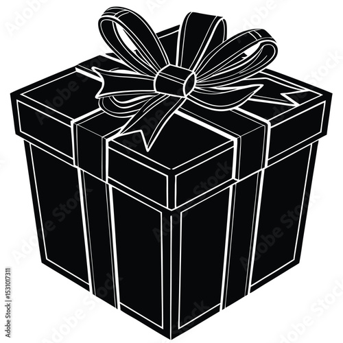 Elegant Black Gift Box with Bow Perfect for Festive Occasions