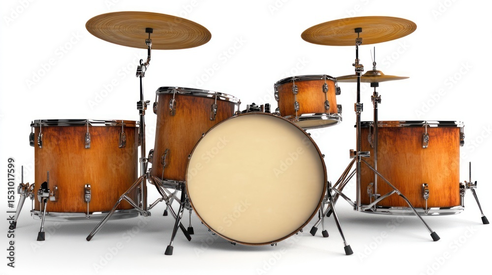 Fototapeta premium Drum set on white background (1)