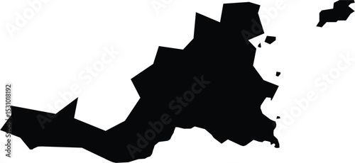 vector map silhouette of saint martin with island borders, black isolated shape on white background
