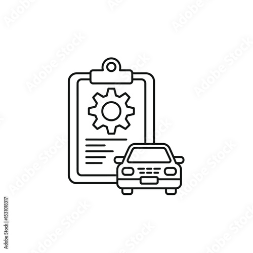 Car Repair Checklist Automotive Maintenance and Inspection Icon Illustration