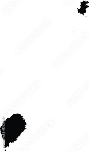 vector map silhouette of são tomé and príncipe with island borders, black isolated shape on white background

