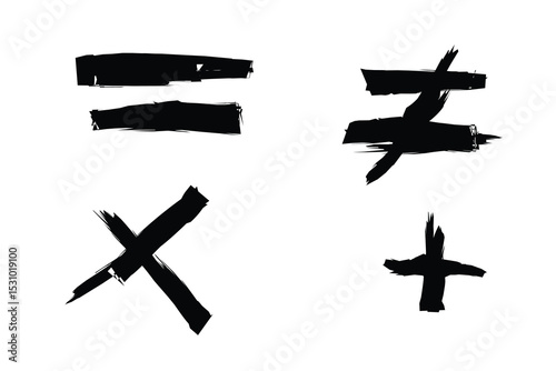 Cross plus and equivalent symbols illustration .eps
