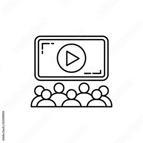 Audience watching a video presentation webinar or online learning event