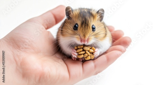 Cute hamster eating