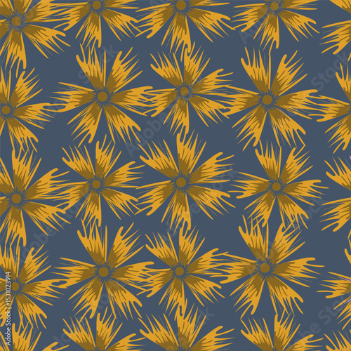 textile design with cute silhouette foliage pattern image
