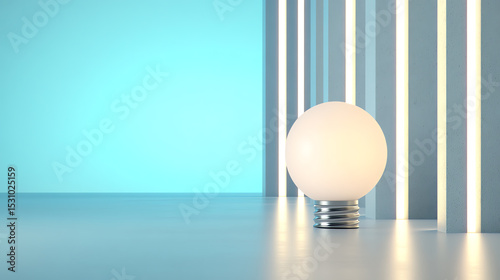 A stylish, modern lamp emits a soft glow, enhancing the ambiance of a contemporary space with minimalist design.
