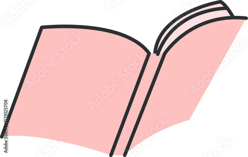 Open Book Outline Drawing