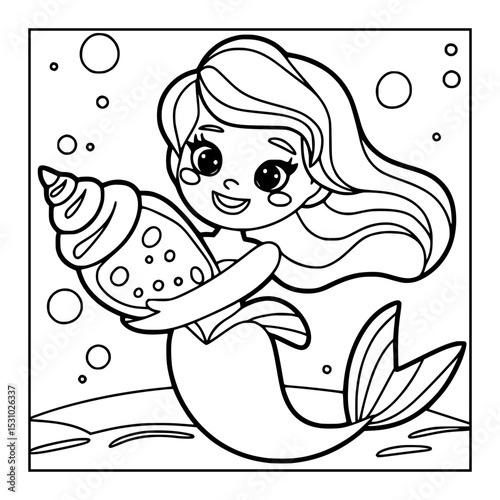 black and white mermaid coloring pages
