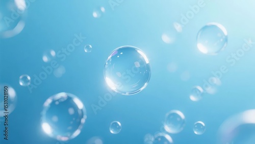 Wallpaper Mural Bubbles Floating in a Blue Gradient Background Torontodigital.ca