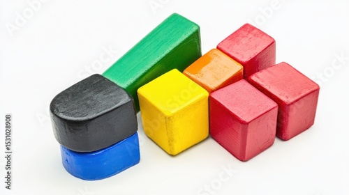 Colorful wooden building blocks