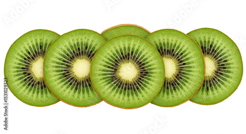 Fresh kiwi fruit slices closeup healthy eating vitamin c antioxidant rich food photography delicious kiwis on transparent background