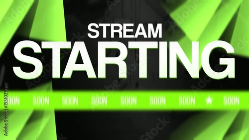 Clean and Vibrant Green ‘Starting Soon’ Overlay for Streamers – 4K Animation