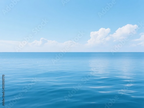 Calm Ocean Horizon with Clear Sky and Gentle Waves