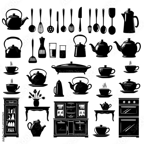 set of kitchen icons
