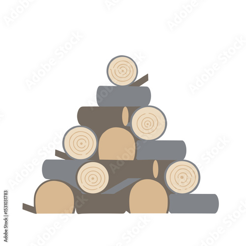 Stack of firewood logs in Scandinavian minimalist style