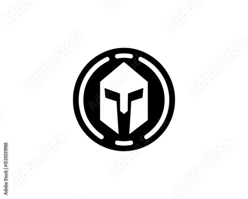 Clean silhouette icon of spartan warrior helmet