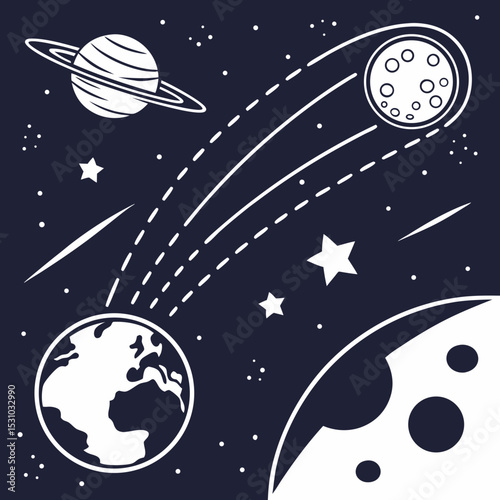World Asteroid Day Space Awareness Vector Design
