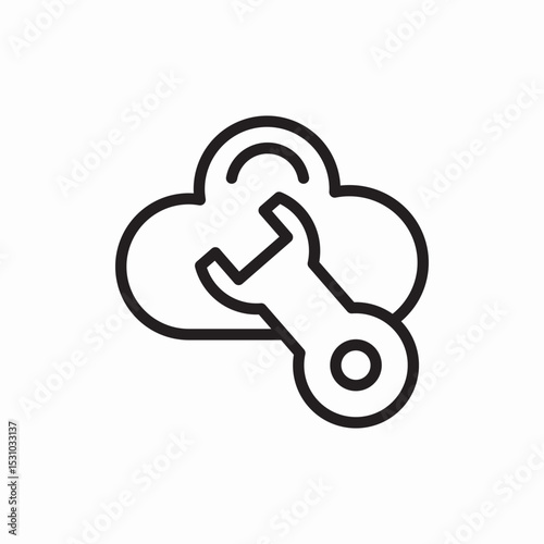 cloud settings icon vector 