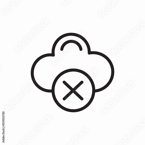 cloud delete non available
icon vector 