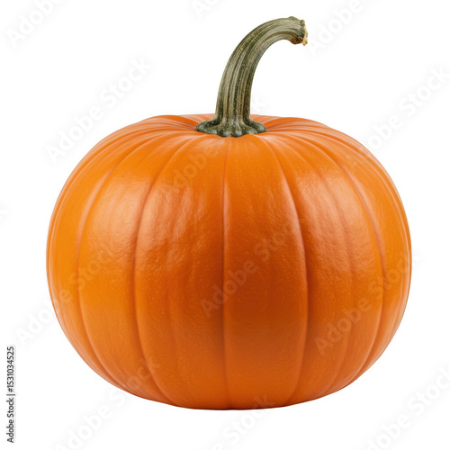 Perfect orange pumpkin isolated on transparent background