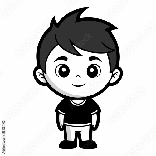 Cute Cartoon Boy with Glasses Character Avatar Icon