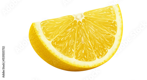 Schilderij op canvas Fresh lemon slice close up photo, citrus fruit nutrition and vitamin c healthy e