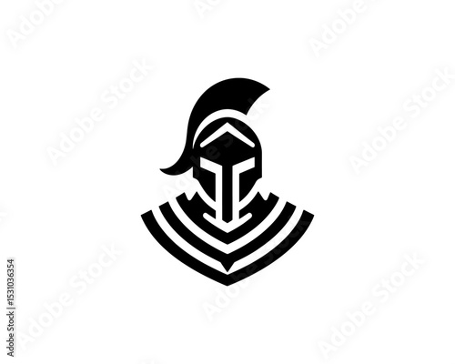 Heroic spartan helmet vector silhouette symbol