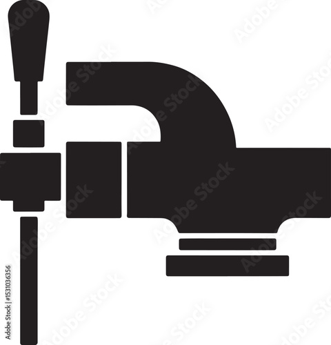 Black and white icon of a beer tap handle and faucet.