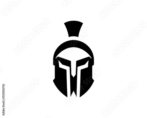 Spartan helmet silhouette vector logo design