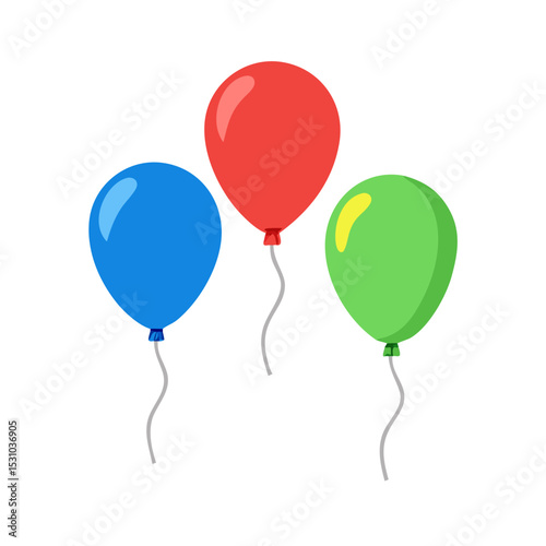 Set of Realistic Flying Helium Balloons Multicolor
