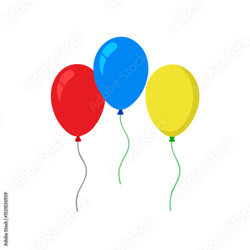 Set of Realistic Flying Helium Balloons Multicolor

