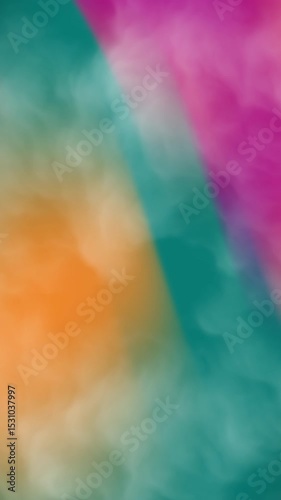 Green, purple and orange abstract background with smoke effect. Suitable for backgrounds, spacethemed designs, posters, and digital art projects.
