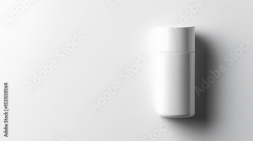 Minimalist White Bottle on Clean White Background, Sleek Product Mockup