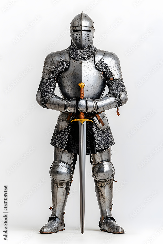 Fototapeta premium Close-Up of Medieval Knight's Suit of Armor