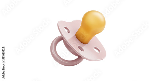 Pink baby pacifier for newborn infant soothing and comfort a must have baby essential accessory item on transparent background