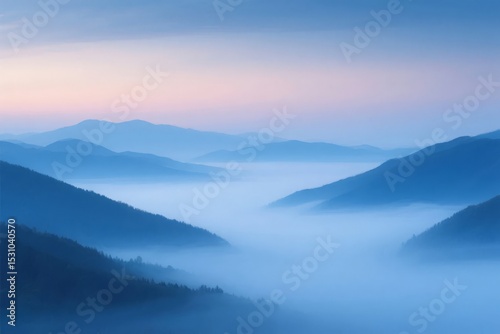 Misty Mountain Valley at Dawn