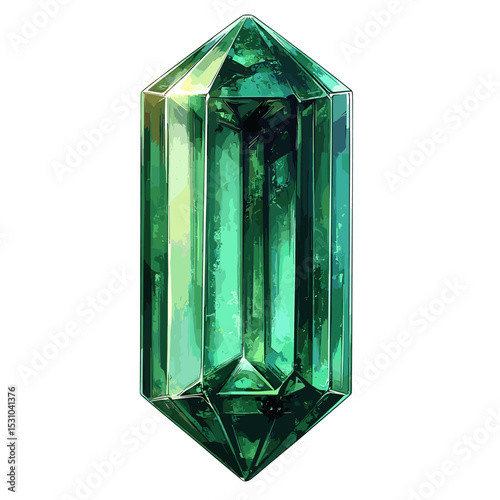 Emerald gemstone vector isolated on a white background
