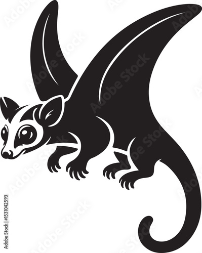 Sugar glider animal vector silhouette art