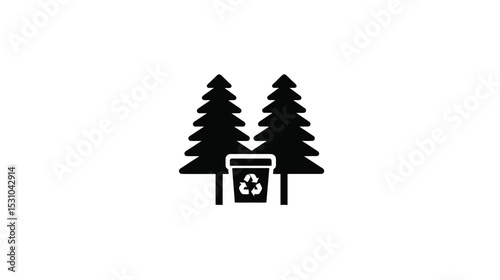 Recycle Icon:  Sustainable Forestry and Environmental Conservation Symbol