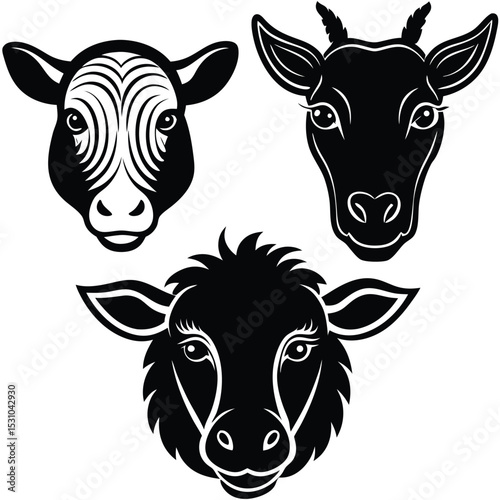 funny cow vector illustration