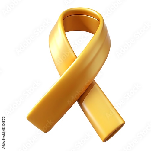 Gold awareness ribbon symbol of support and hope photo
