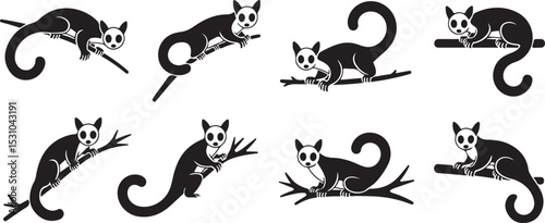 Sugar glider animal vector silhouette art