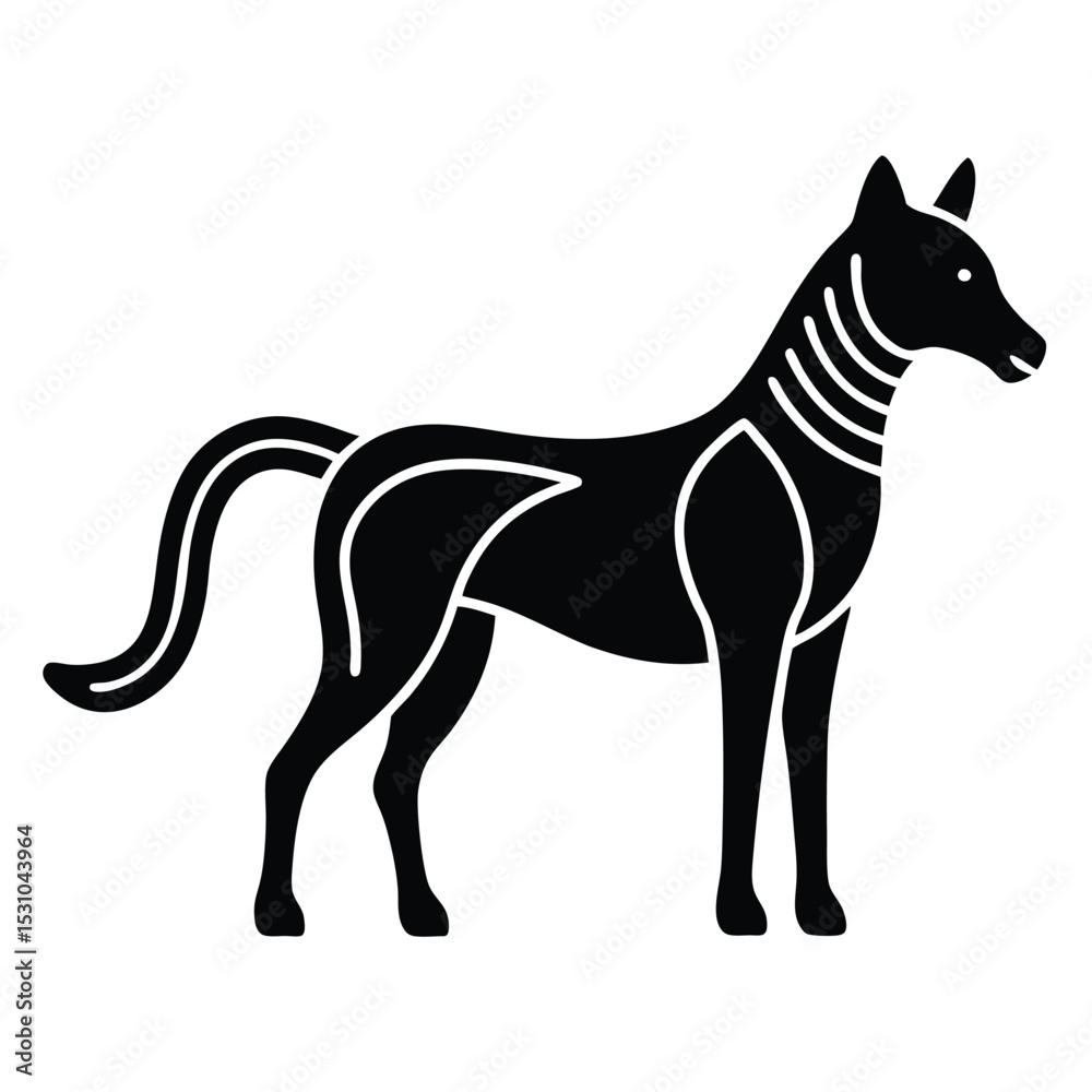 Obraz premium Single Line Animal Drawing Cat Dog Horse